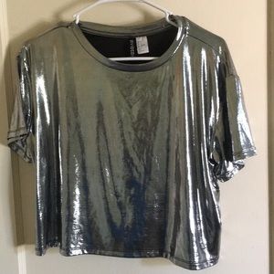 H&M silver crop top